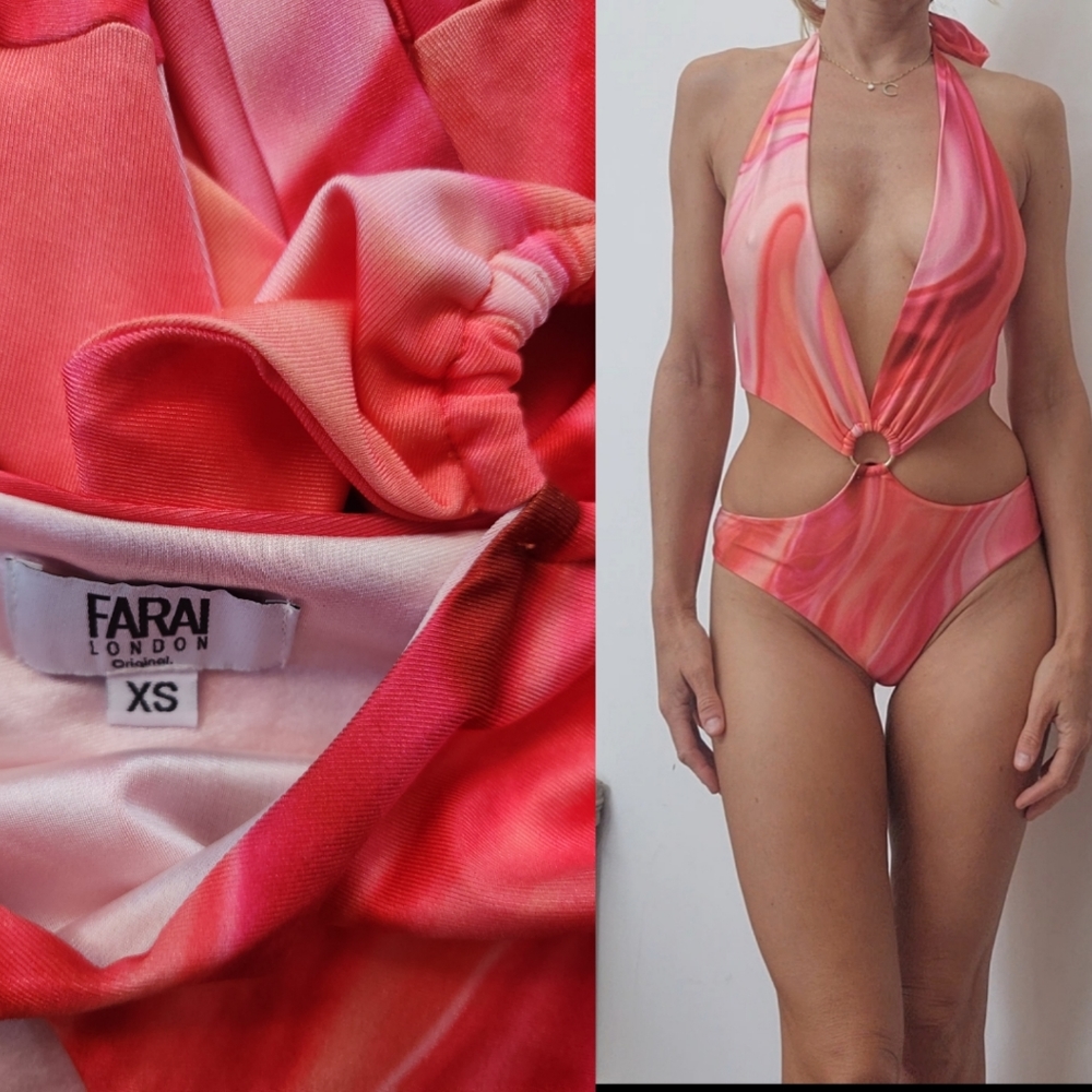 Farai London revolve cut out Swirly Tye Dye Festival bodysuit xs - Picture 4 of 4